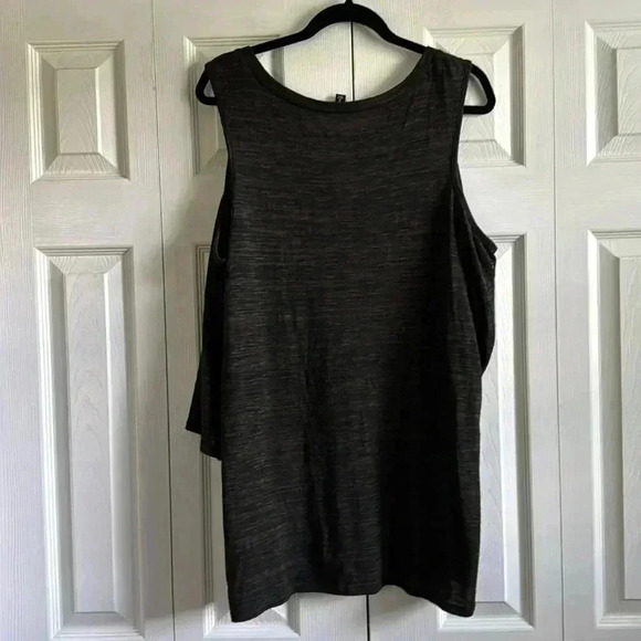 TORRID | Black/Army Green Top | COLD SHOULDER | Faux Lace Up Neckline | size 3 - Picture 6 of 6